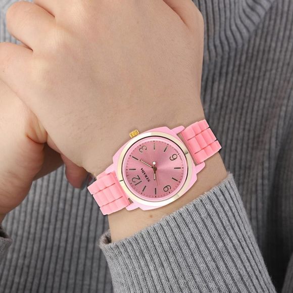 STRADA Watch with Pink Silicone Strap Pink Dial - Picture 3 of 7